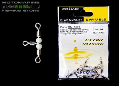 Colmic Cross Line Rolling Swivel with Pear Beads
